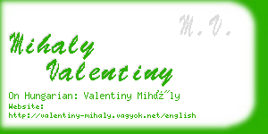mihaly valentiny business card